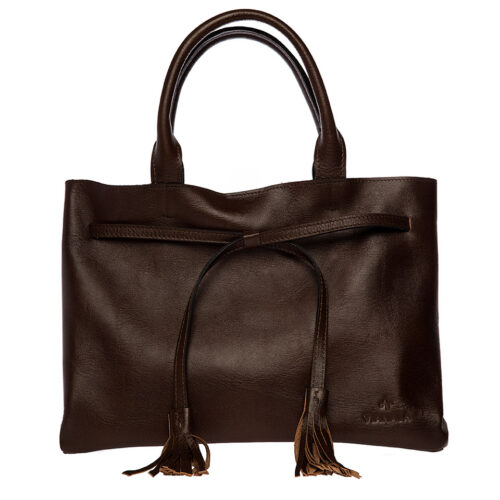 Bolsa de mano de piel color cafe