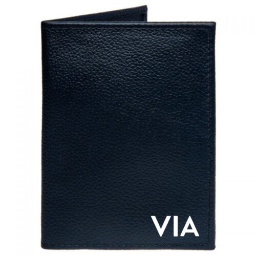 porta pasaporte piel personalizado azul