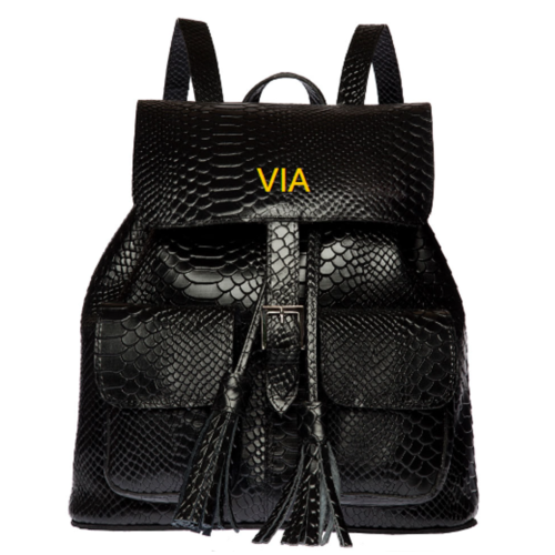backpack de piel personalizada negra