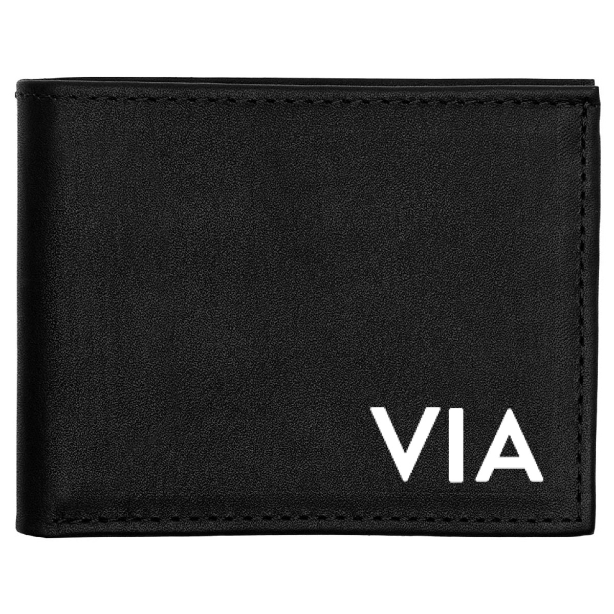 Personalizable billetera negra de piel