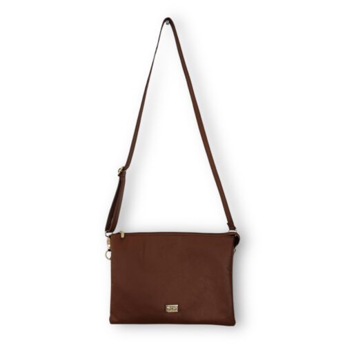 Bolsa Vianala Crossbody Bandolera de piel cafe miel cuero