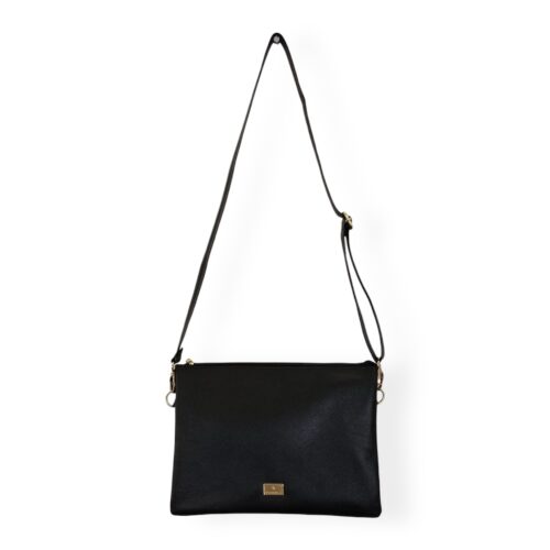 Bolsa negra crossbody de piel vianala