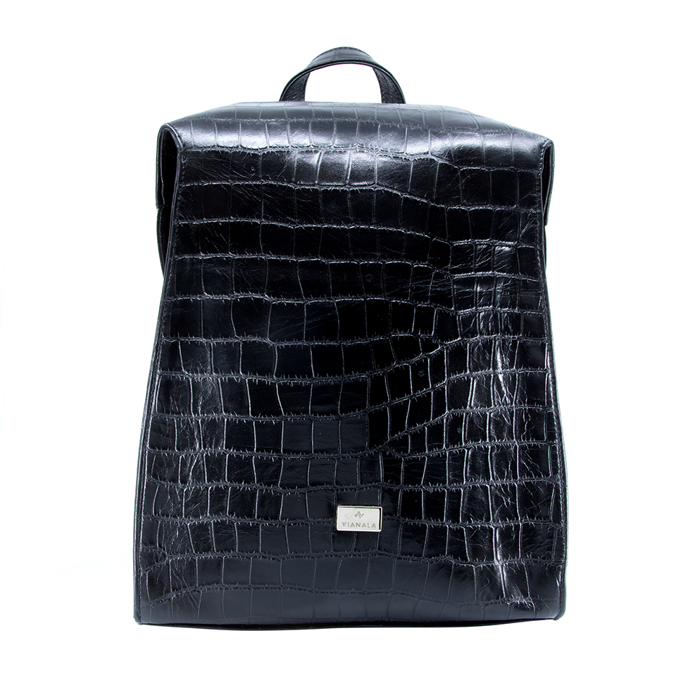 Backpack Sisal Croco Negro