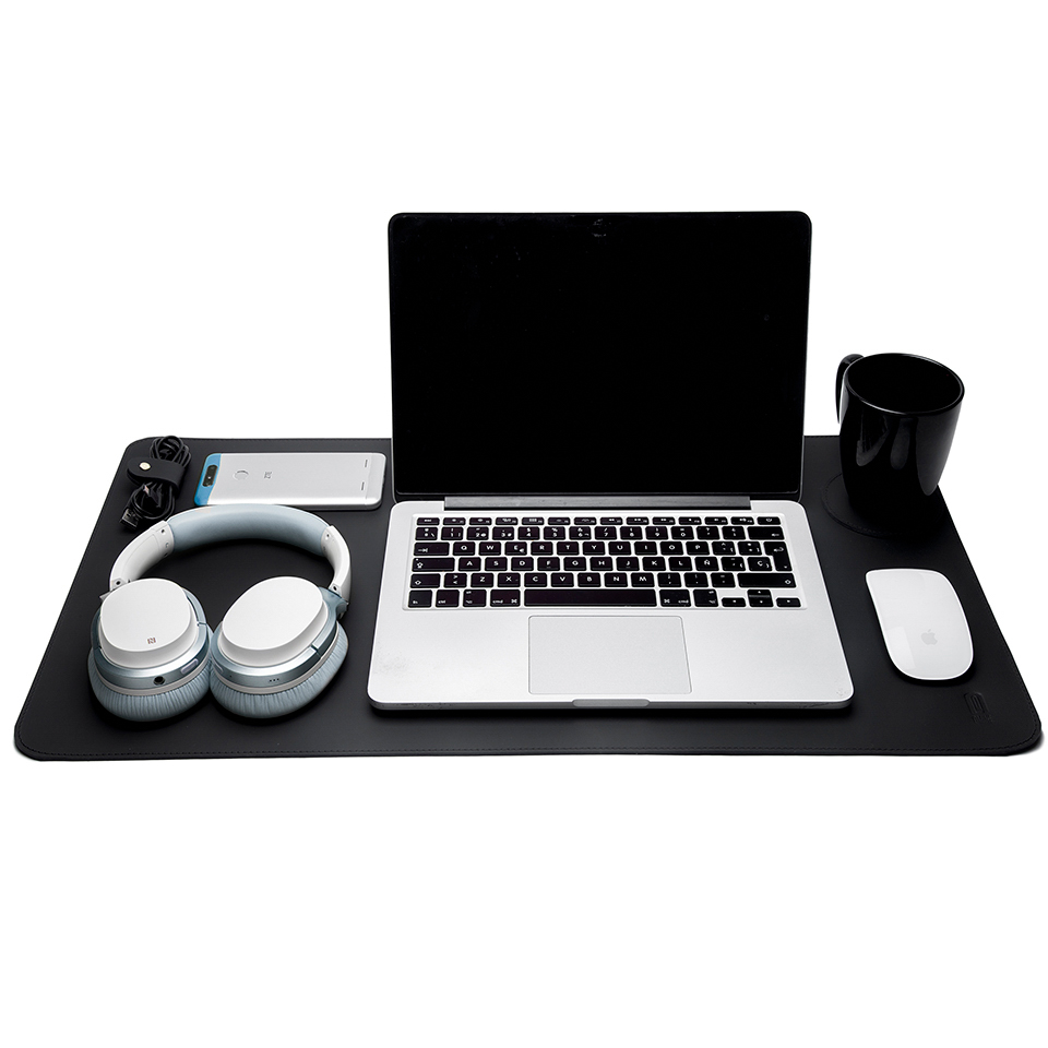 Tapete Escritorio Cuero Negro Personalizable