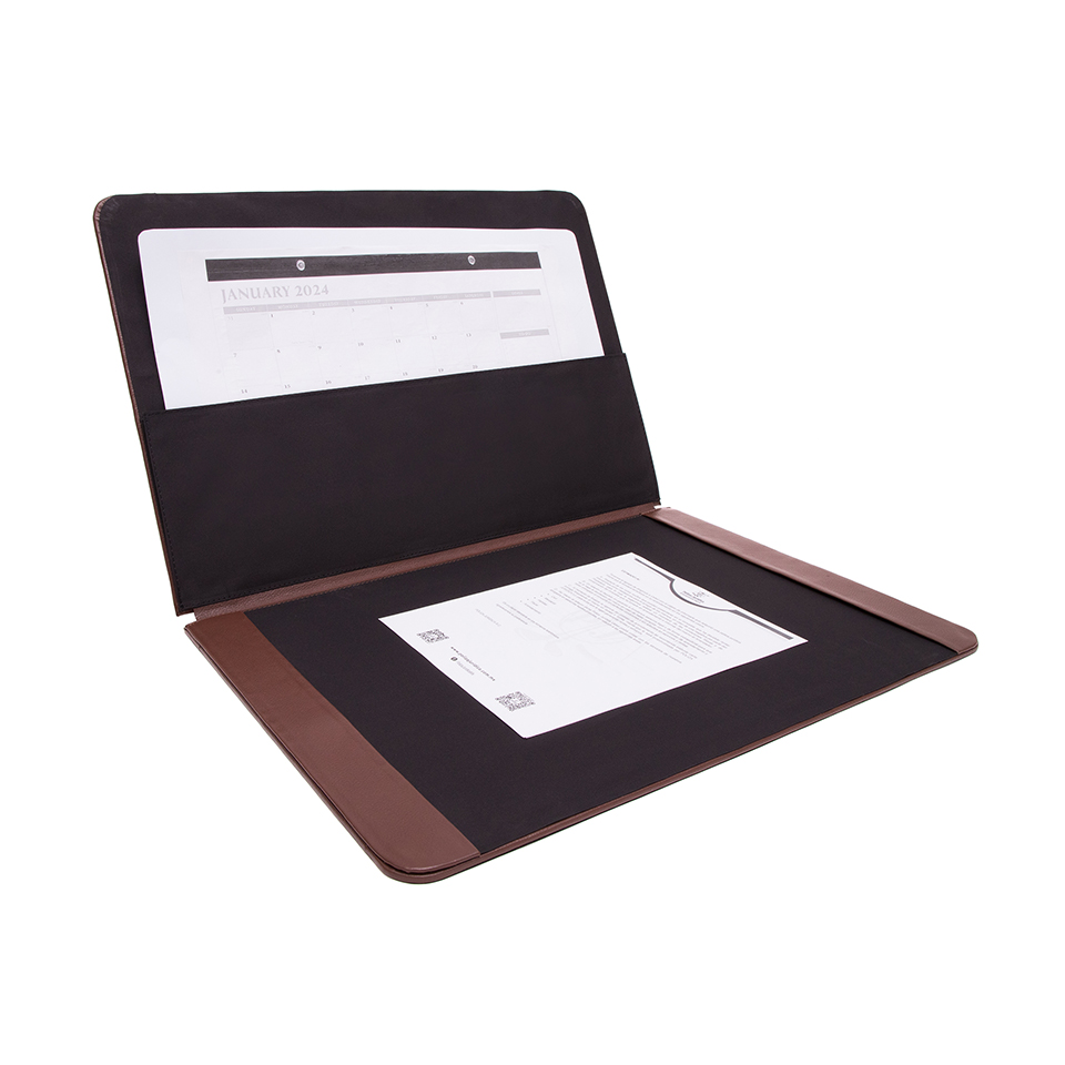 Carpeta de escritorio de piel café