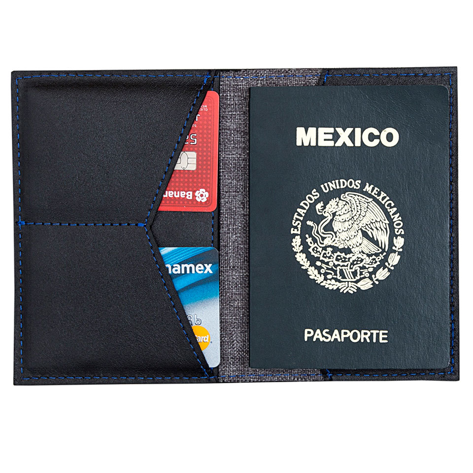 Portapasaporte negro Exitus
